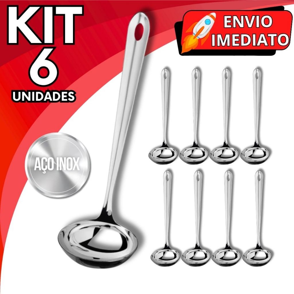 KIT 1/2/3/6 Unidades Mini Concha Pequena em Aço Inox Polido Para Servir Molho Caldos Caldinho Calda Farofa Vinagrete