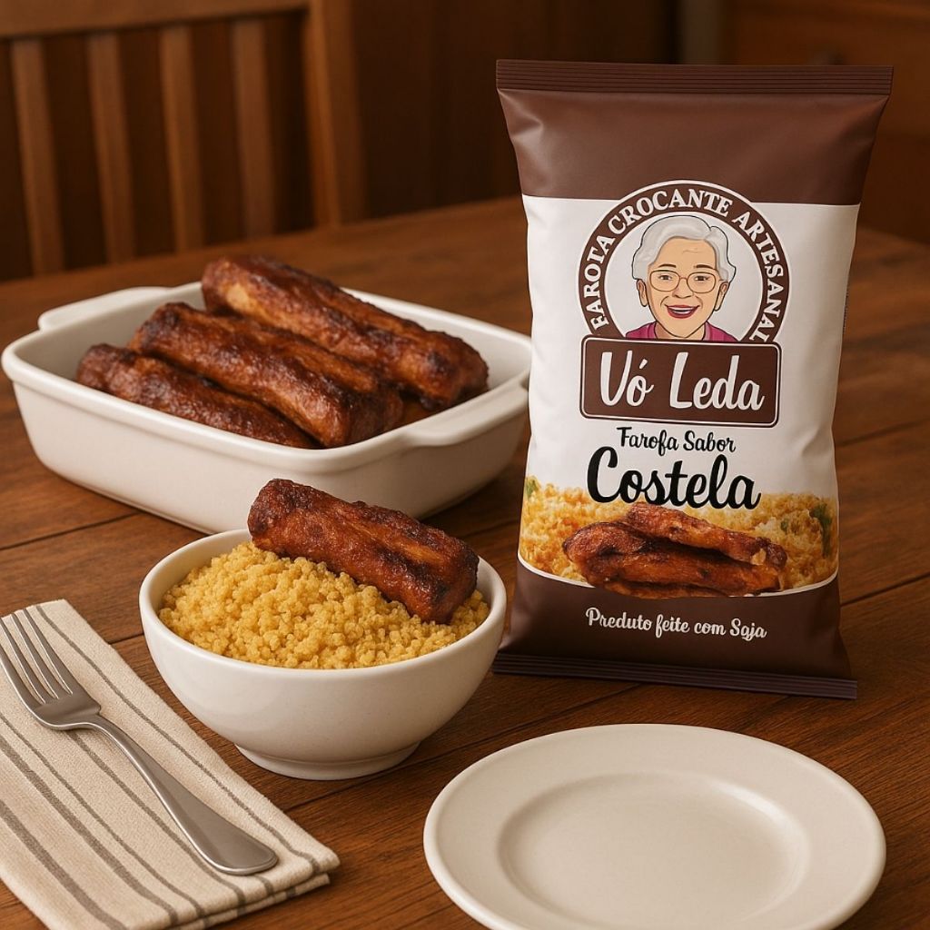 Farofa Vó Leda Crocante Artesanal Costela P/ Churrasco 400g