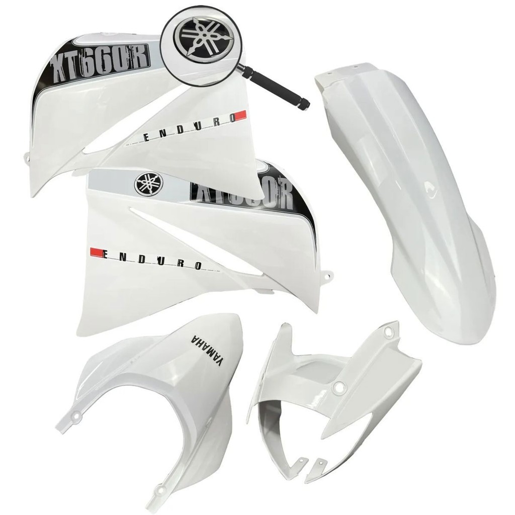 Conjunto Plástico Kit De Carenagem Xt 660 R Branco 2013 2014