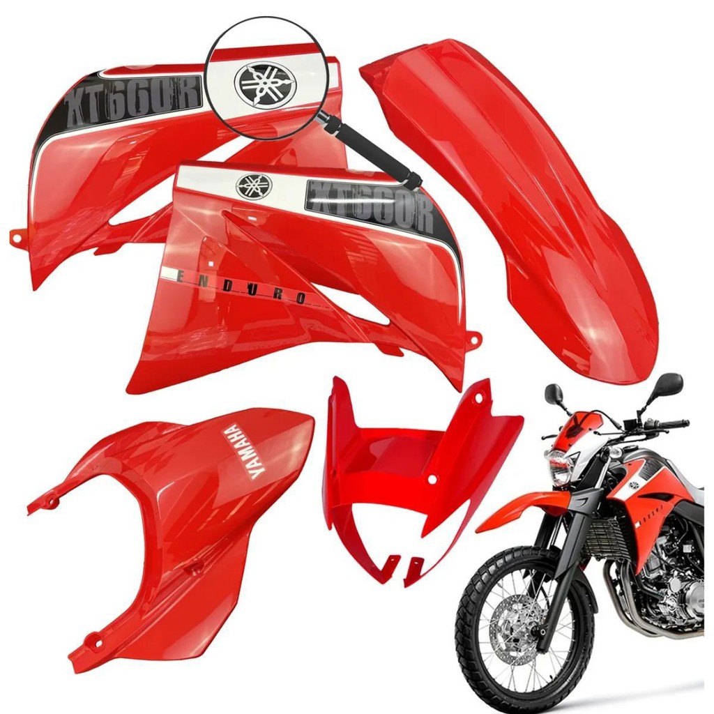 Conjunto Plástico Kit Carenagem Xt 660 2013 2014 Adesivado