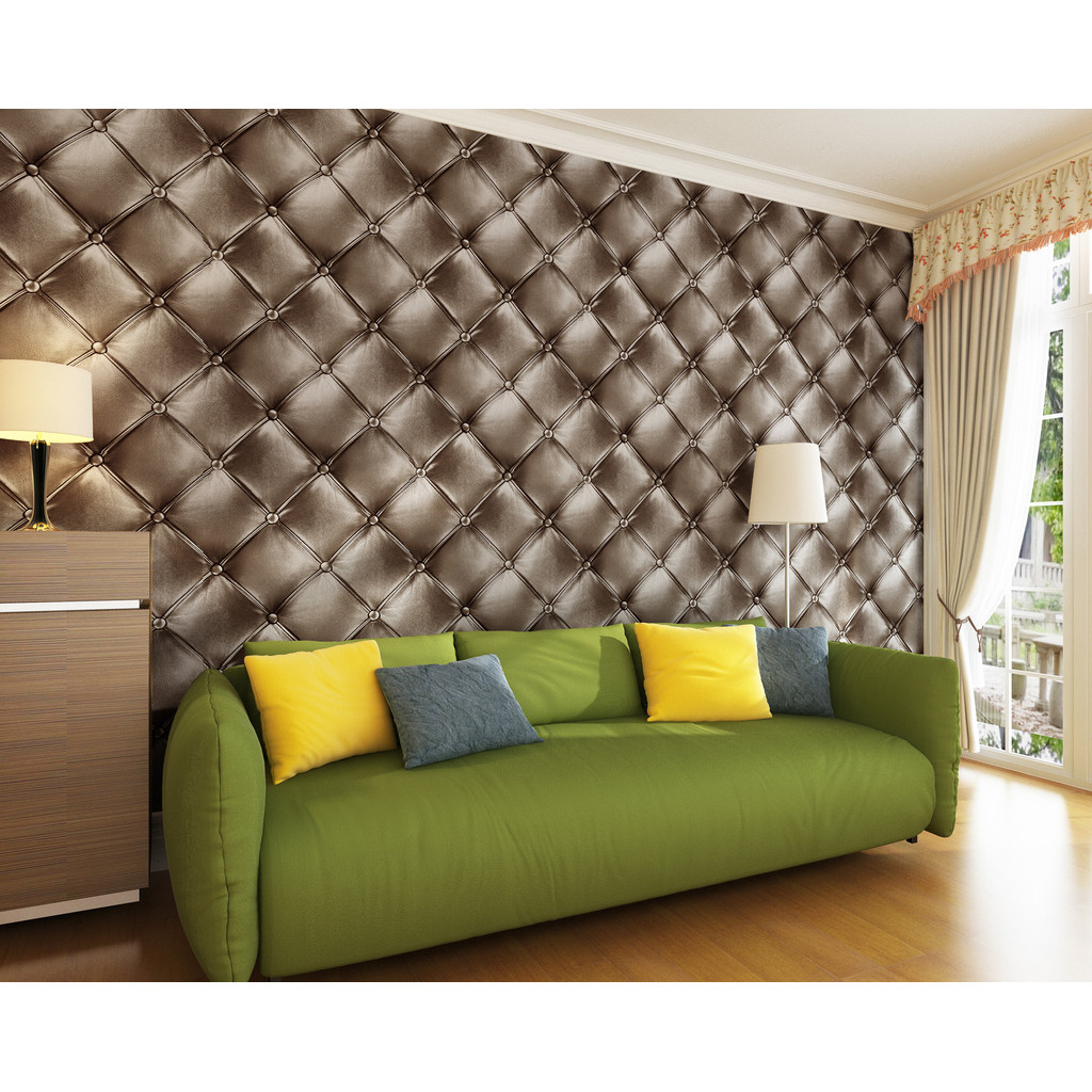 Papel de Parede 3D Preço Atacado - Marrom - Lindo desenho Vinílico Importado - Rolo 10m x 53cm Alto Relevo