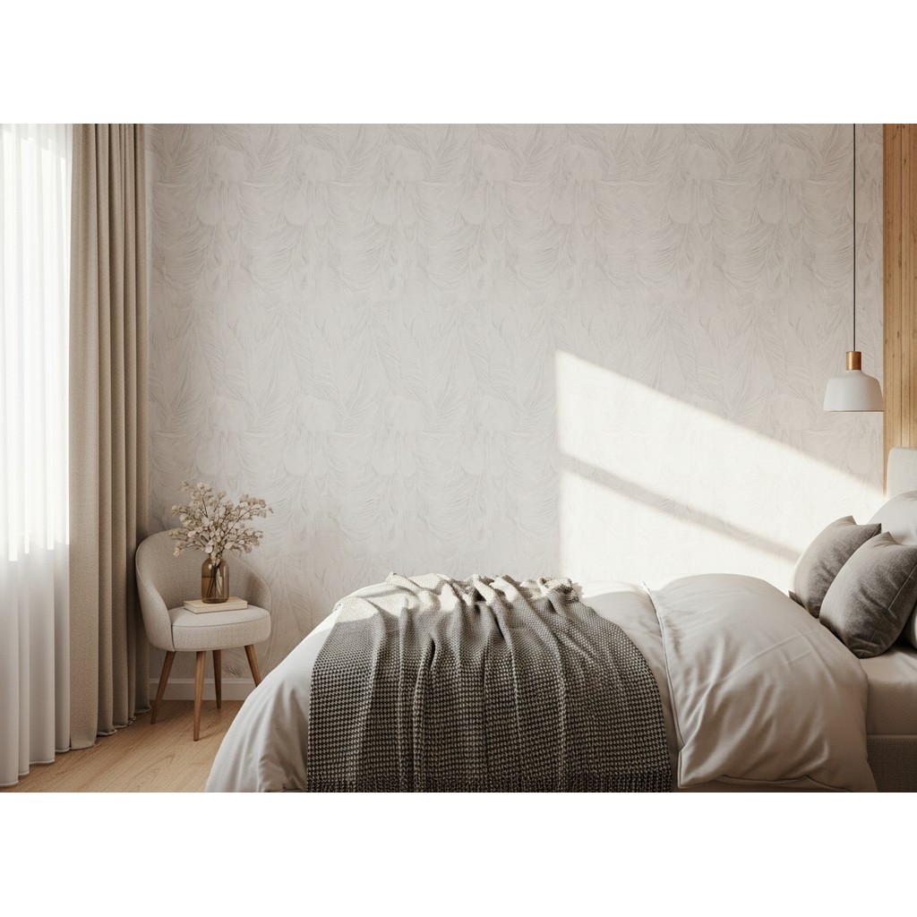 Papel de Parede Branco com Detalhes Vinílico Importado Alto Relevo Rolo 10m x 53cm Preço Atacado