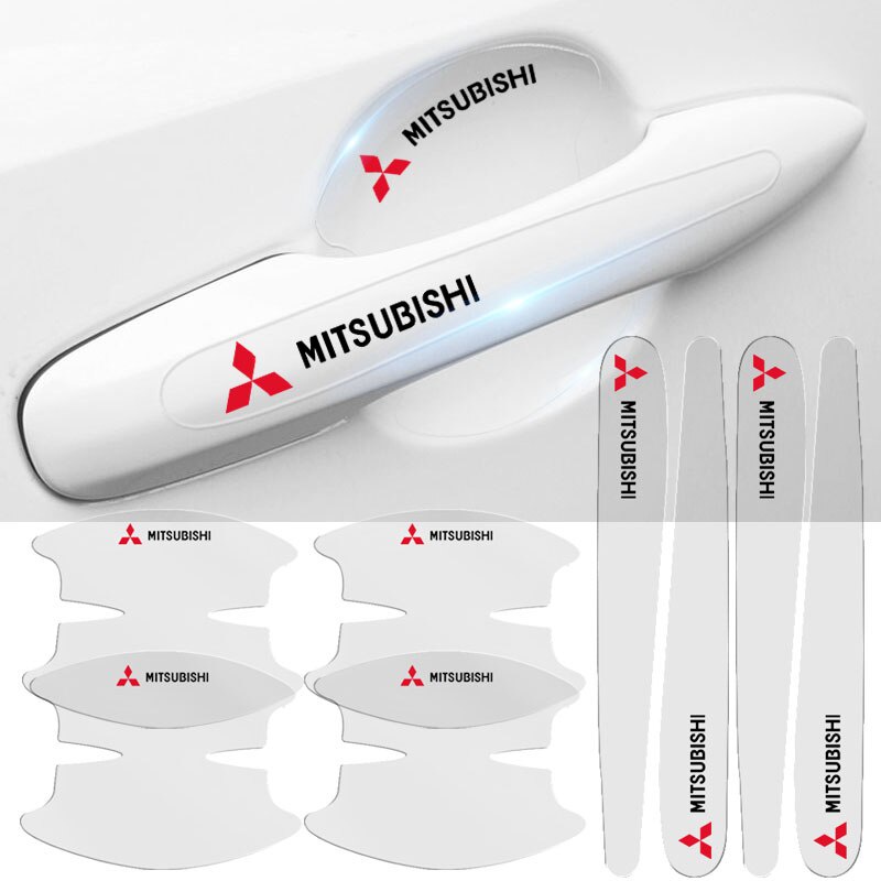 8 Pçs Mitsubishi Maçaneta Da Porta Do Carro Adesivos Filme Protetor Para Triton Tempestade Lancer Pajero ASX Mirage Aces