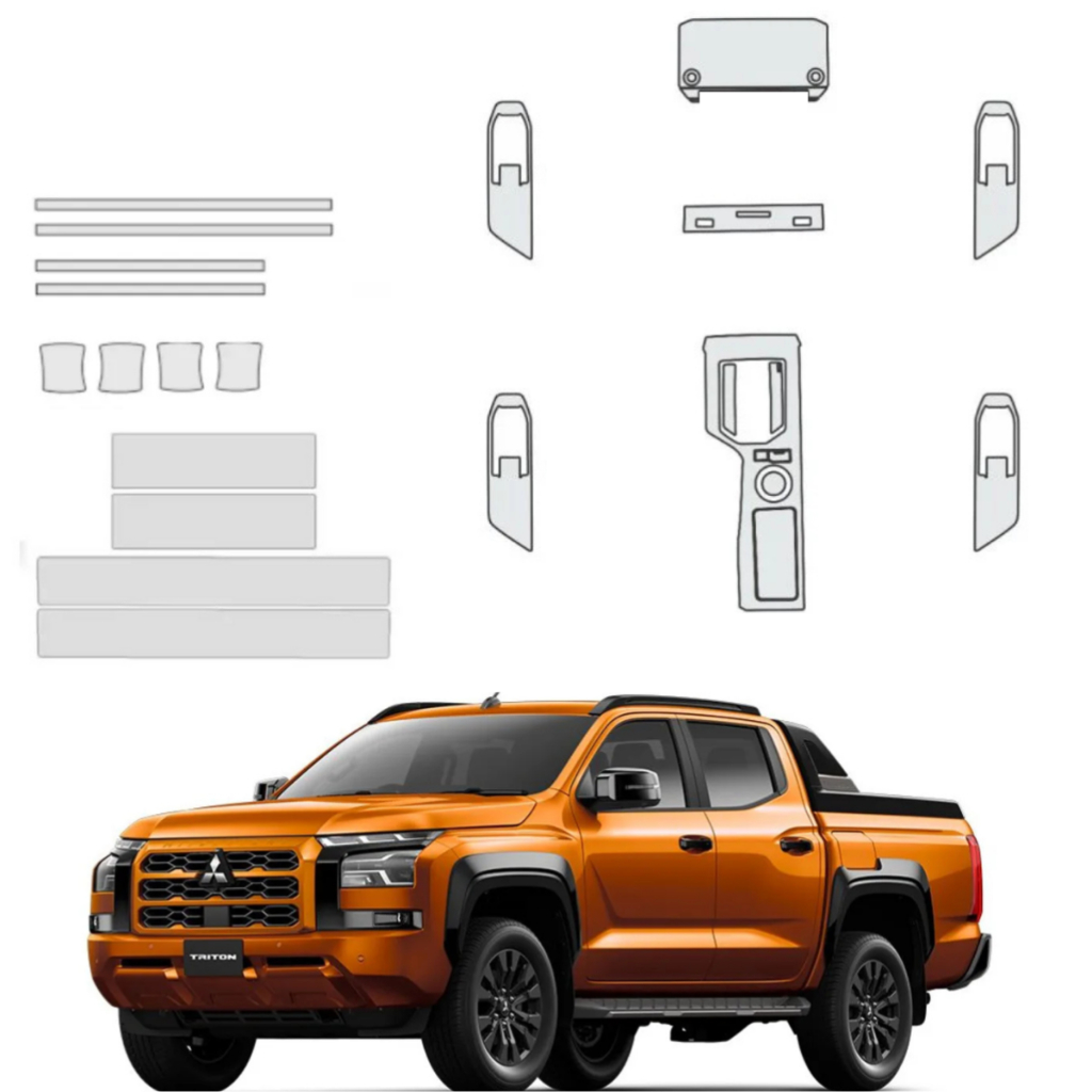 Pelicula proteção PPF antirisco interna+quina+concha+soleira mitsubishi triton KATANA 2026.......