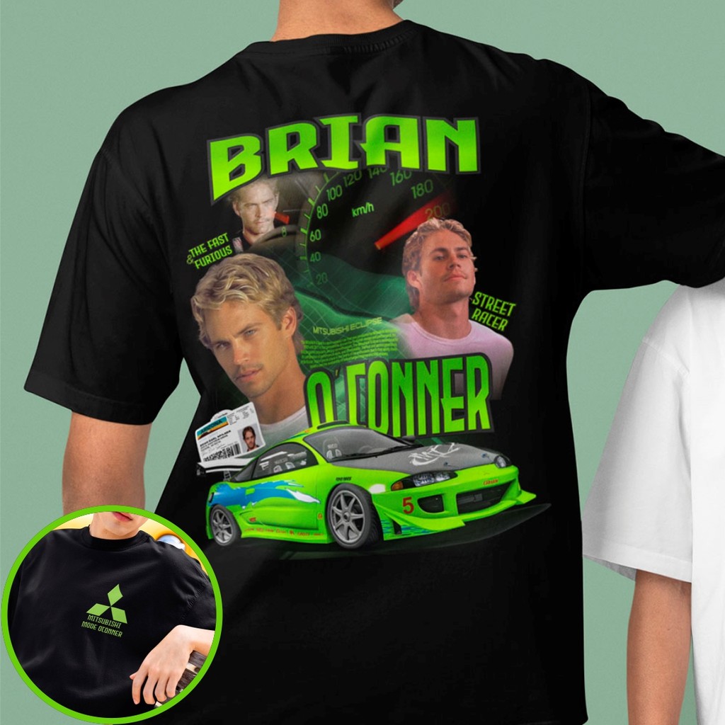 Camiseta Brian O'Conner Filme Velozes E Furiosos Camisa Mitsubishi Eclipse Carro turbo Esportivo