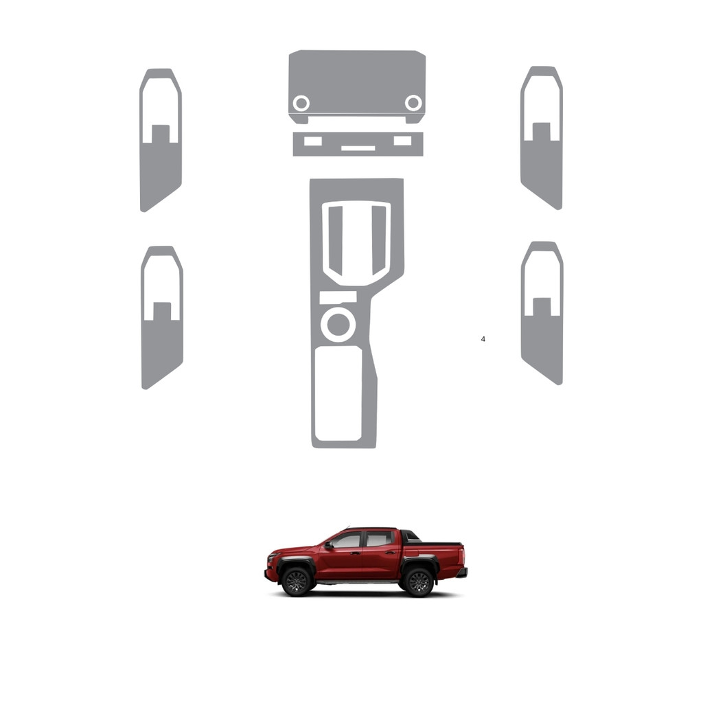 Película PPF Proteção Kit Interior Completo Mitsubishi Nova Triton Katana 2026 2027 Transparente TPU Anti Risco