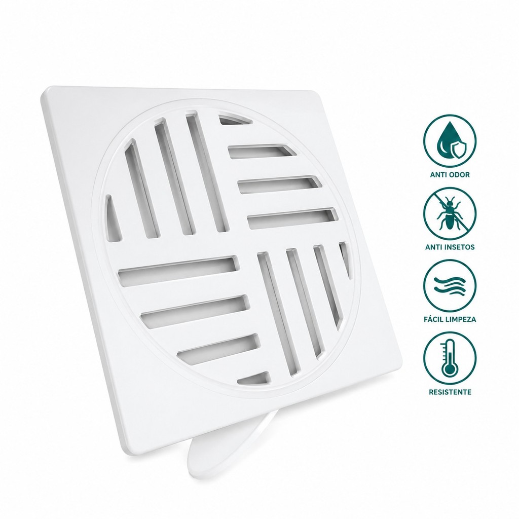 GRELHA COM DISPOSITIVO ANTI-INSETO SEM PORTA GRELHA BASIC 10X10 - BRANCO