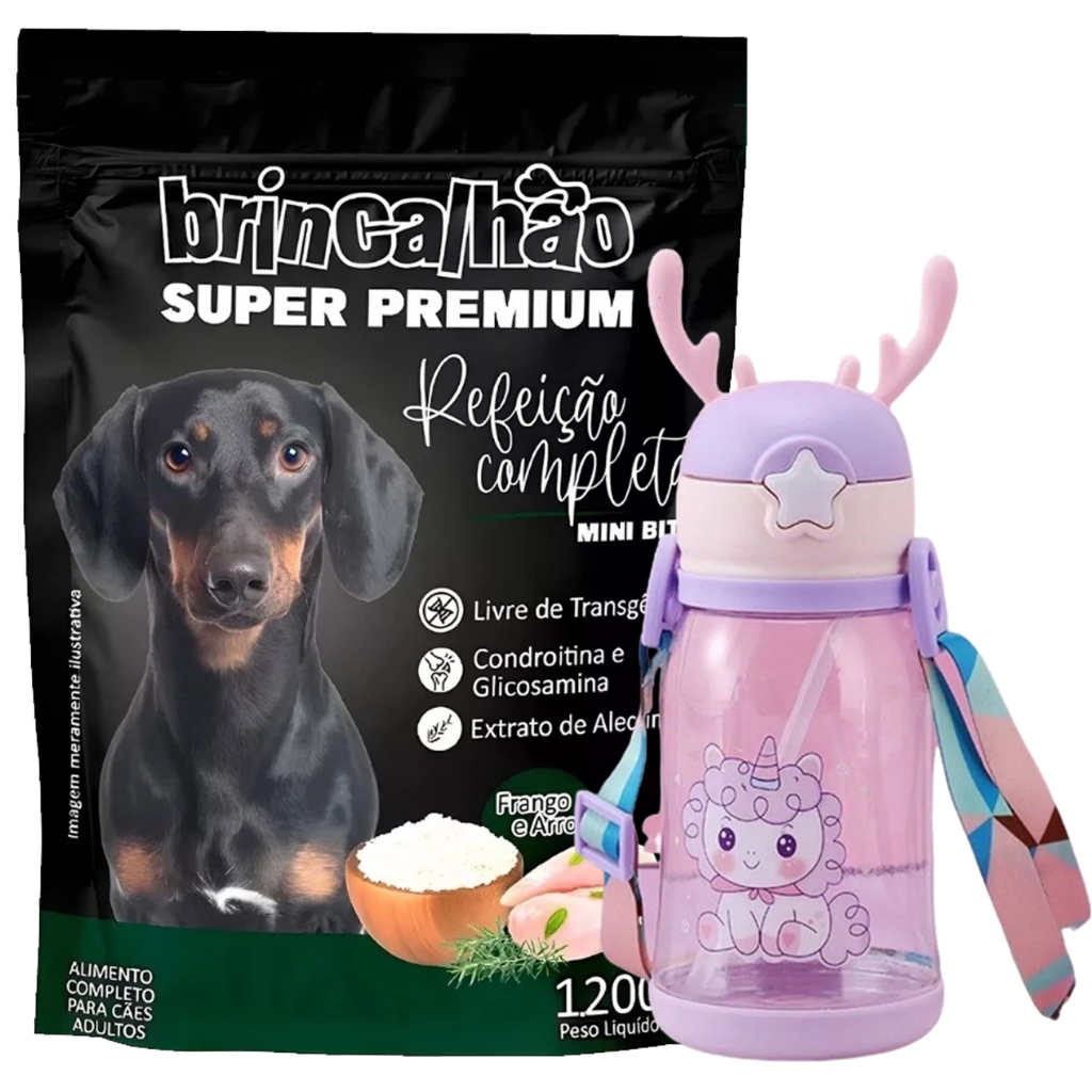 Ração Super Premium Raças Pequenas Brincalhão 1.2kg + Brinde Garrafinha