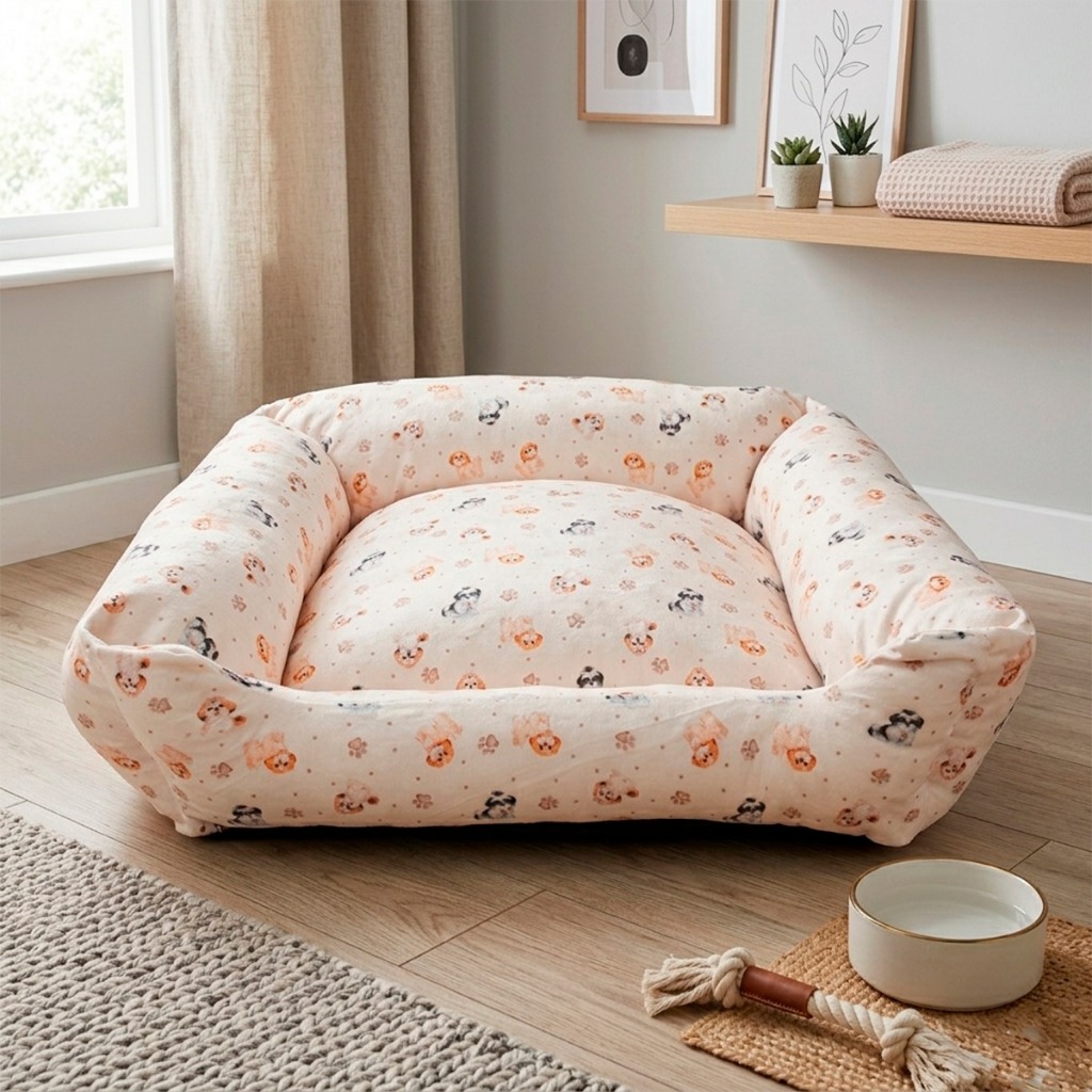 Caminha Pet Premium Estruturada Para Cachorros Pequenos Plush Macio e Refil Removível Com Zíper