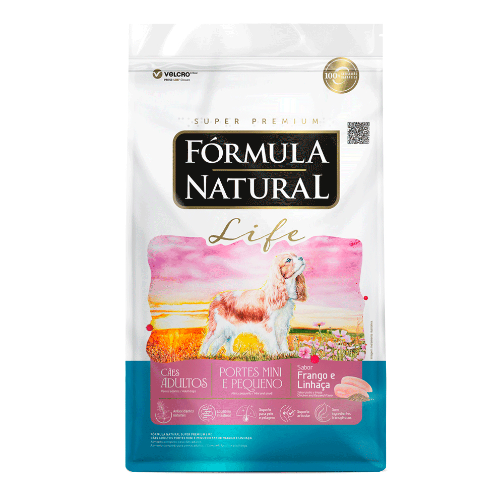 Ração Fórmula Natural Life Super Premium Cães Adultos Mini e Pequeno 1kg