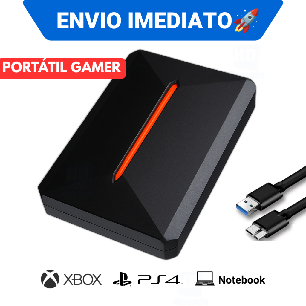 HD Externo Gamer - Aumente o Espaço USB 3.0 Portátil de PC, Notebook, PlayStation, Xbox, Smart TV