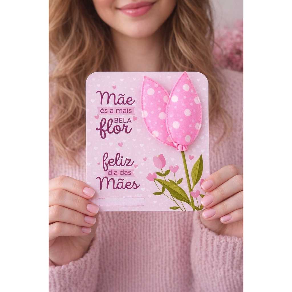 Kit 50 Card Dia das Mães Para Vendas Porta Xuxinha Lembrancinha Papel 180g Aumente Suas Vendas