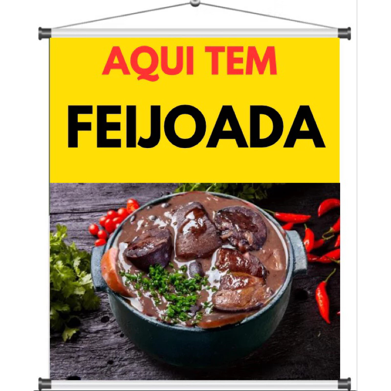 Banner Faixa I Aqui Tem Feijoada I 50x60cm I Aumente Suas Vendas