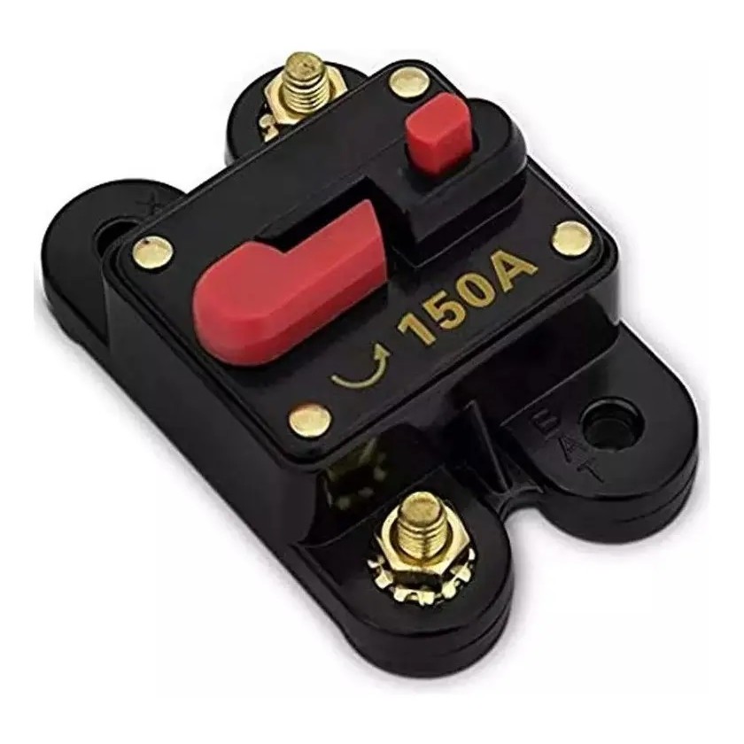 Disjuntor Resetavel 150a Svart Tech One Som Automotivo 12v