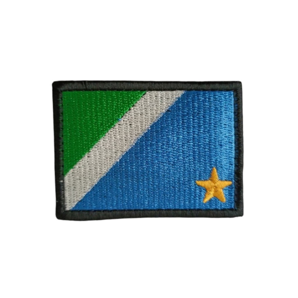 Patch Emblema Bandeira Estado Mato Grosso do Sul Bordado com Velcro