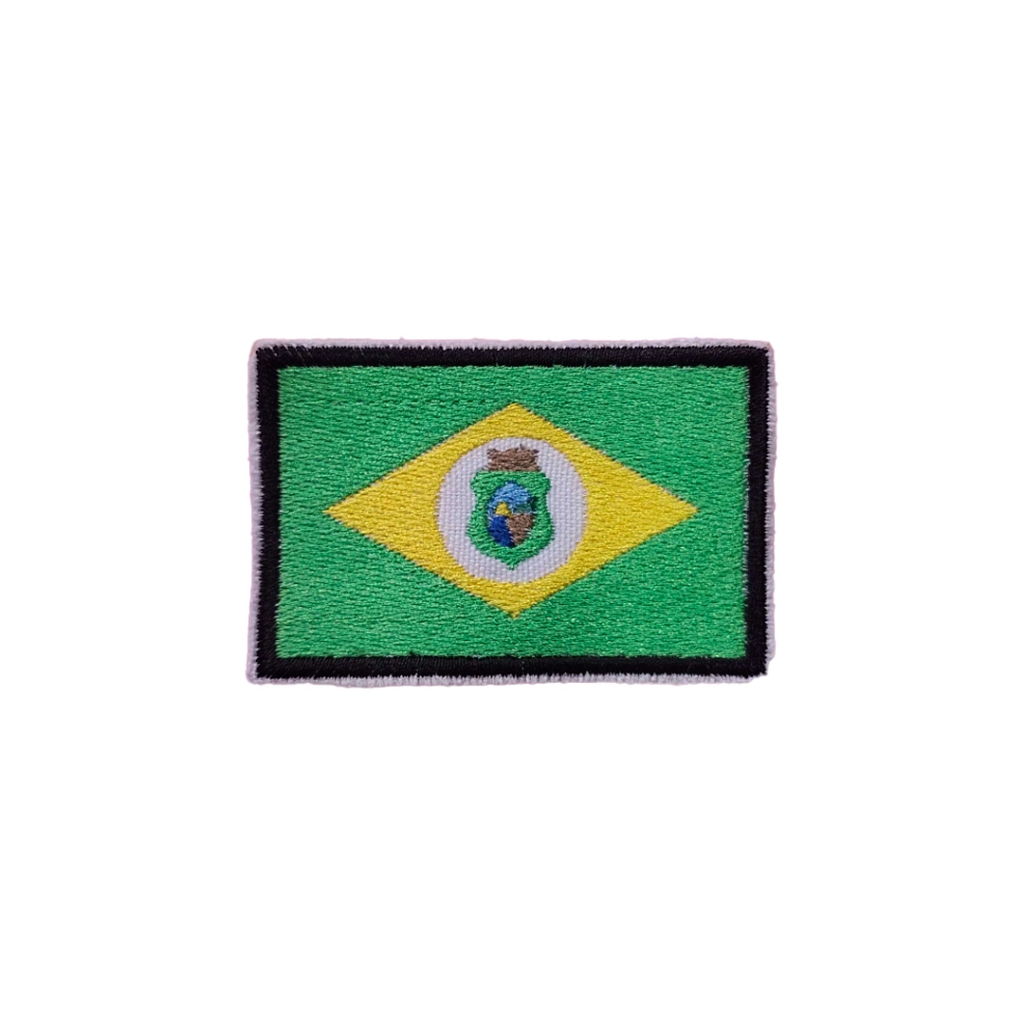 Patch Bordado Bandeira Estado Ceara CE Termocolante ou Velcro Ideal Roupas Casacos Uniformes