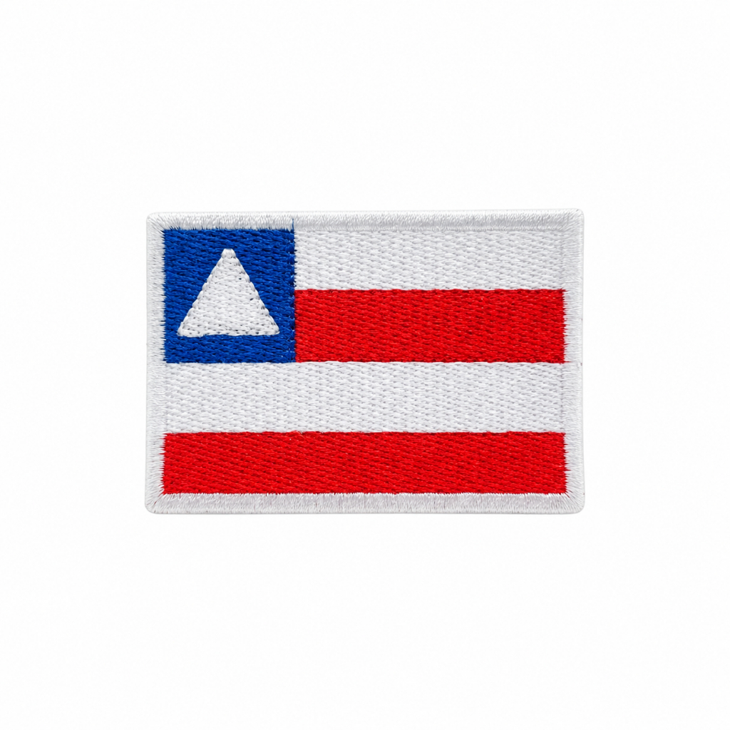 Patch Bordado Bandeira da Bahia com Velcro Colorido Estado Brasileiro