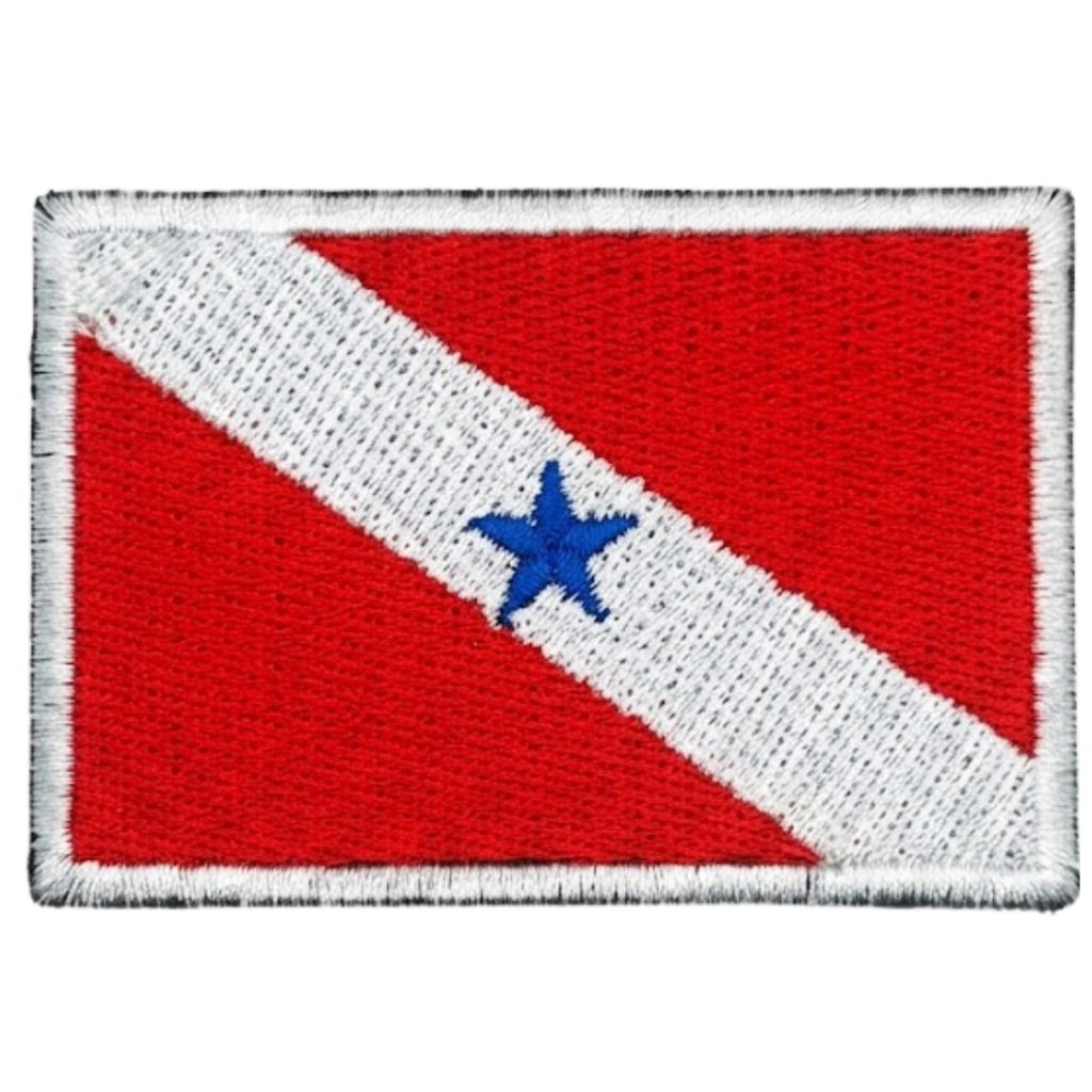 Patch Bordado Bandeira do Para com Velcro Colorido Estado Brasileiro