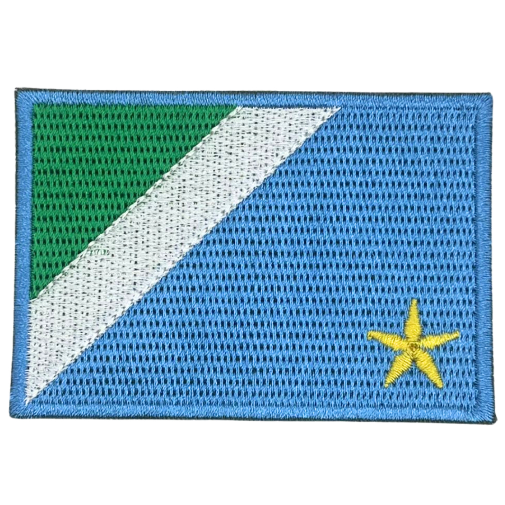 Patch Bordado Bandeira do Mato Grosso do Sul com Velcro Colorido Estado Brasileiro