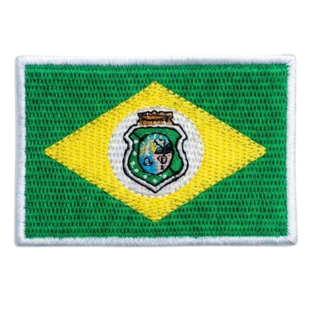 Patch Bordado Bandeira do Ceará com Velcro Colorido Estado Brasileiro