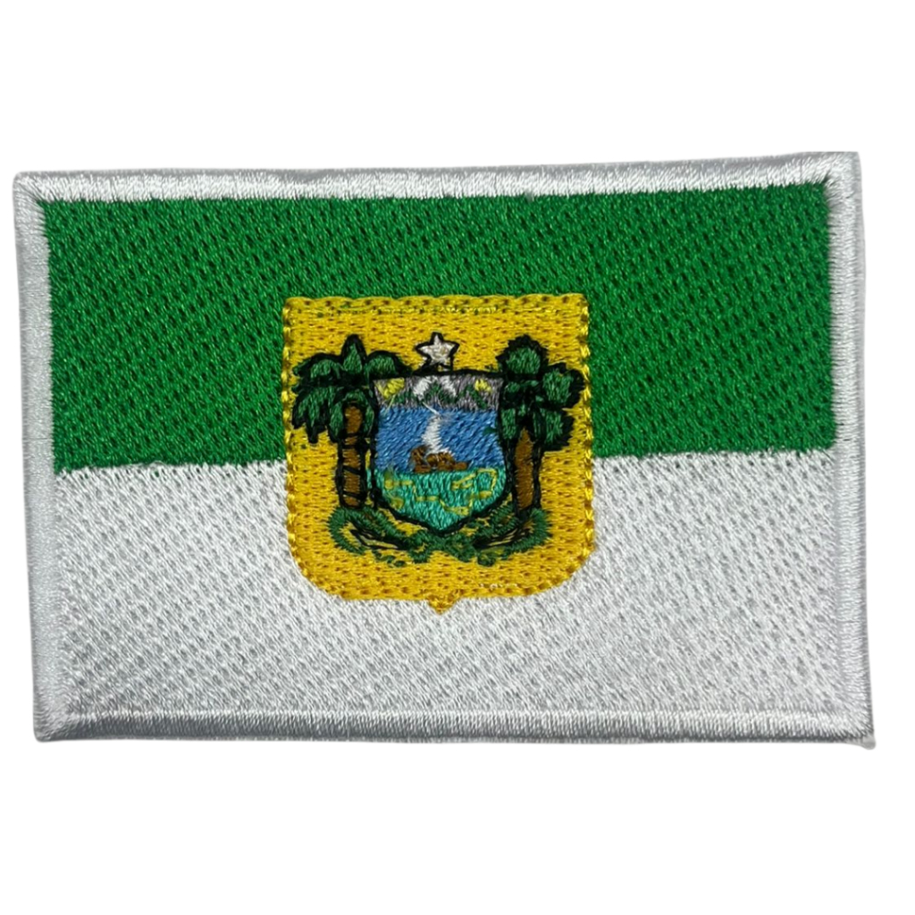 Patch Bordado Bandeira do Rio Grande do Norte com Velcro Colorido Estado Brasileiro