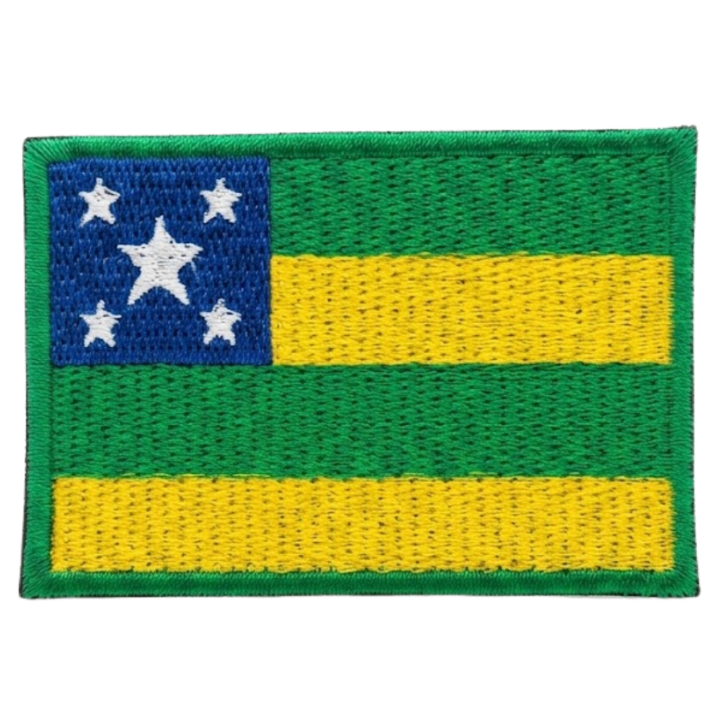 Patch Bordado Bandeira de Sergipe com Velcro Colorido Estado Brasileiro