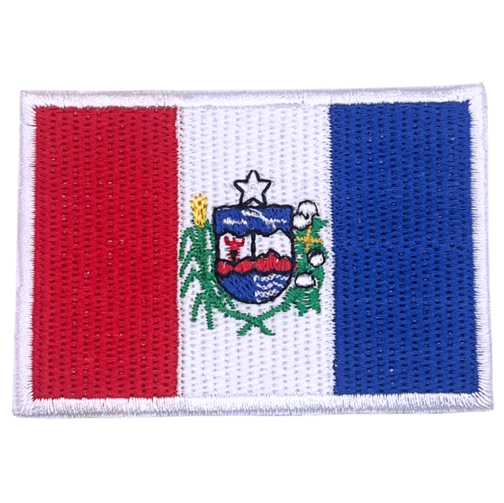 Patch Bordado Bandeira de Alagoas com Velcro Colorido Estado Brasileiro