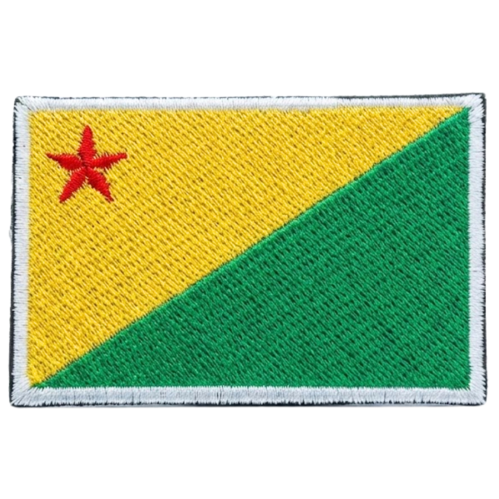 Patch Bordado Bandeira do Acre com Velcro Colorido Estado Brasileiro