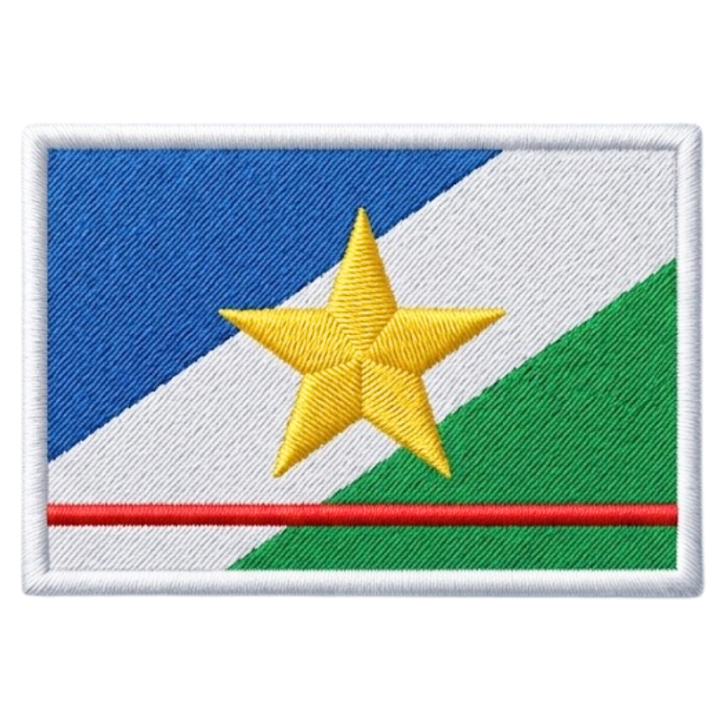 Patch Bordado Bandeira de Roraima com Velcro Colorido Estado Brasileiro
