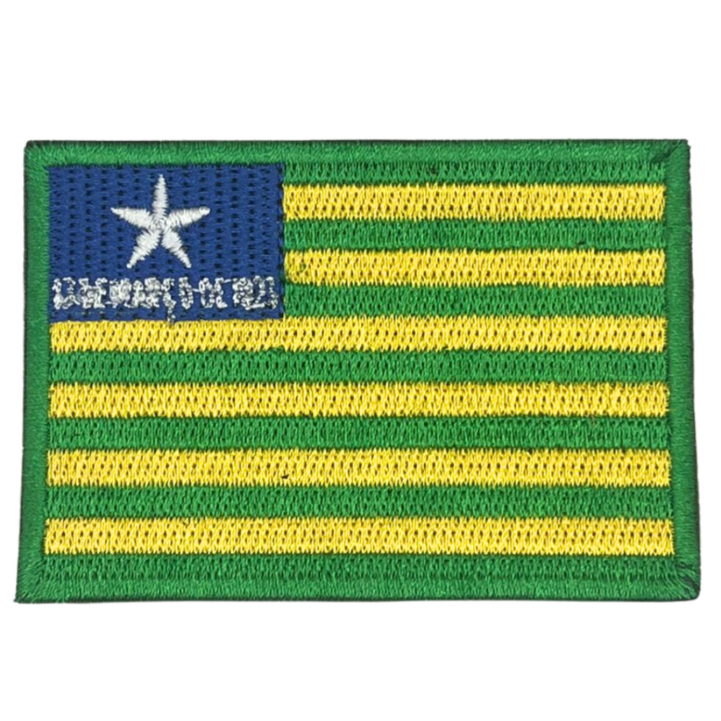 Patch Bordado Bandeira do Piaui com Velcro Colorido Estado Brasileiro