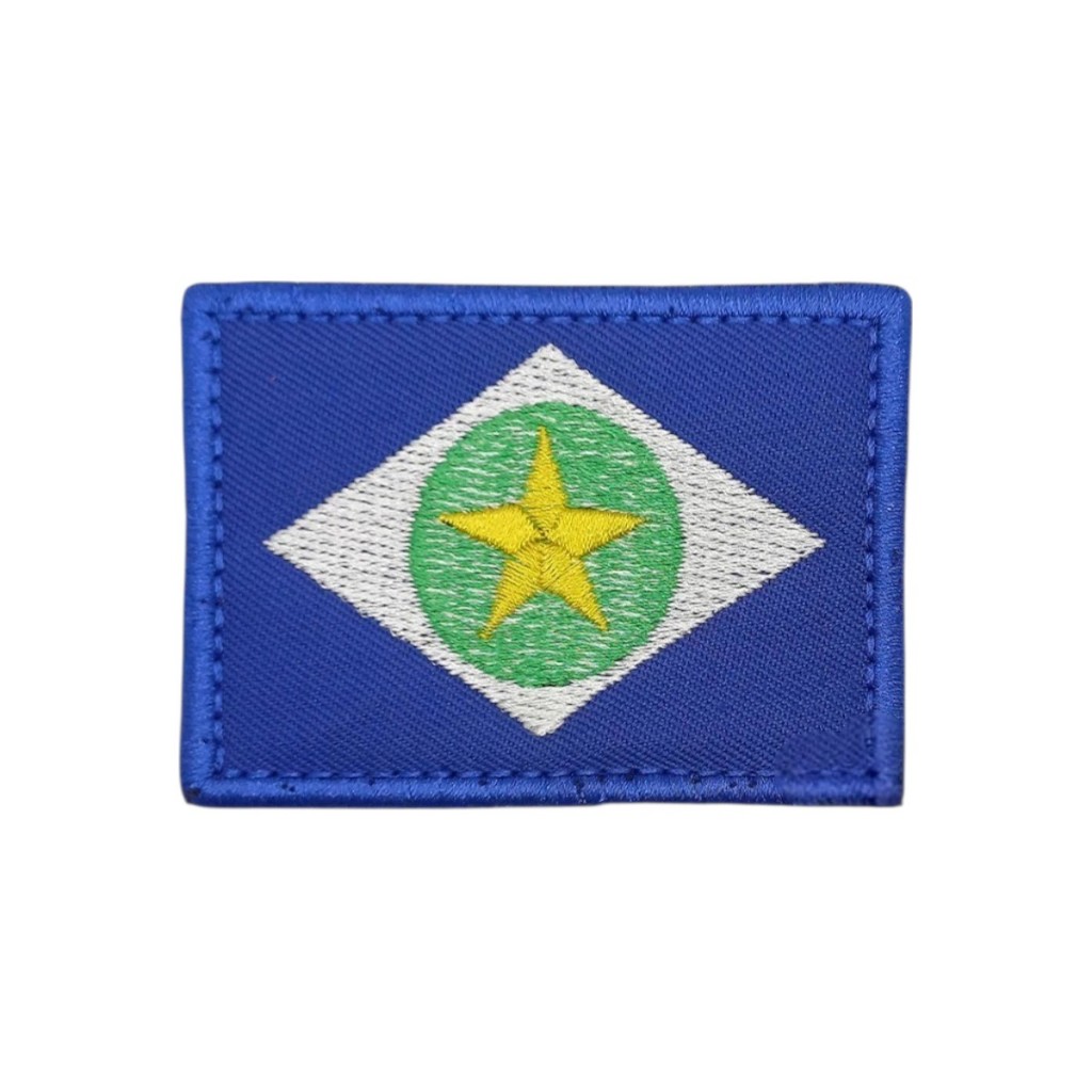 Patch Emblema Bandeira Estado Mato Grosso Bordado com Veclro