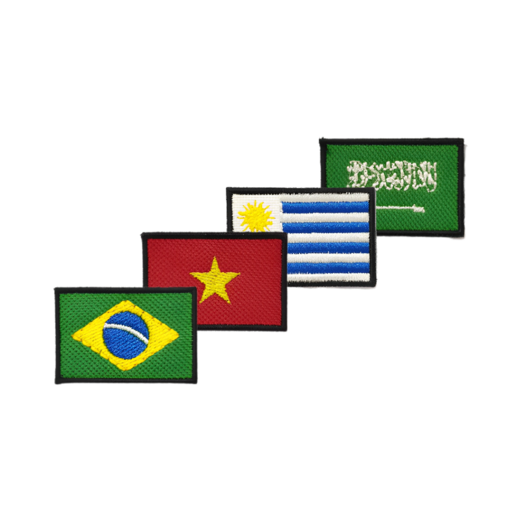 Mini Bandeira Bordada Países e Estados 3,0x4,5cm Patch Mochileiros