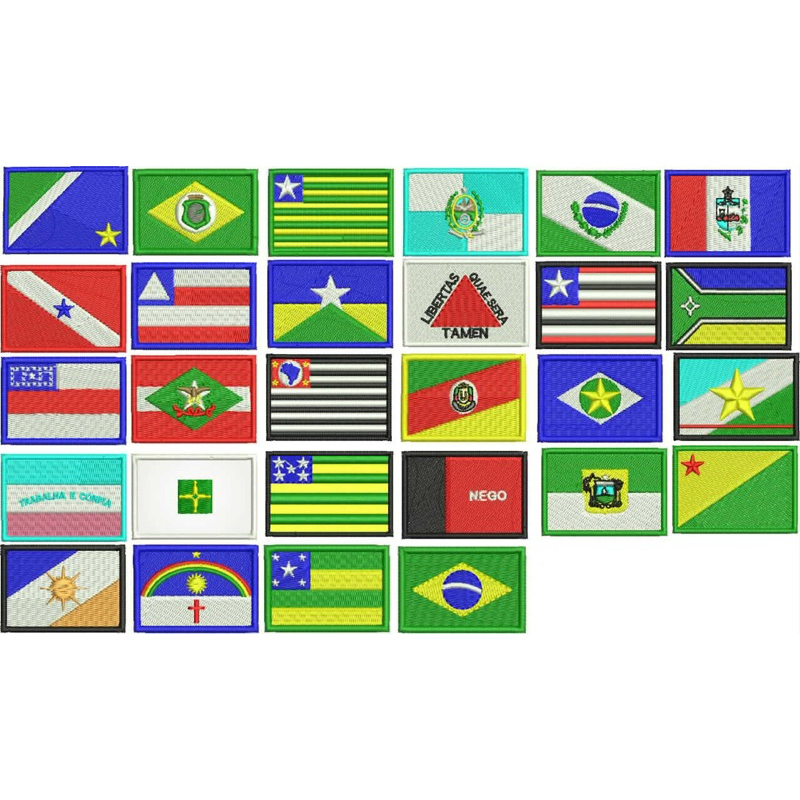 Patche bandeiras do estado do Brasil bordado com termocolante