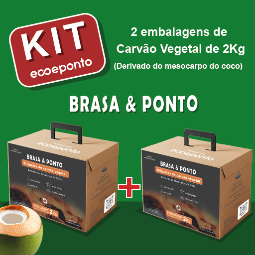 Combo 2 Carvões Casca de Coco Churrasco Premium Gourmet Alta Temperatura Natural