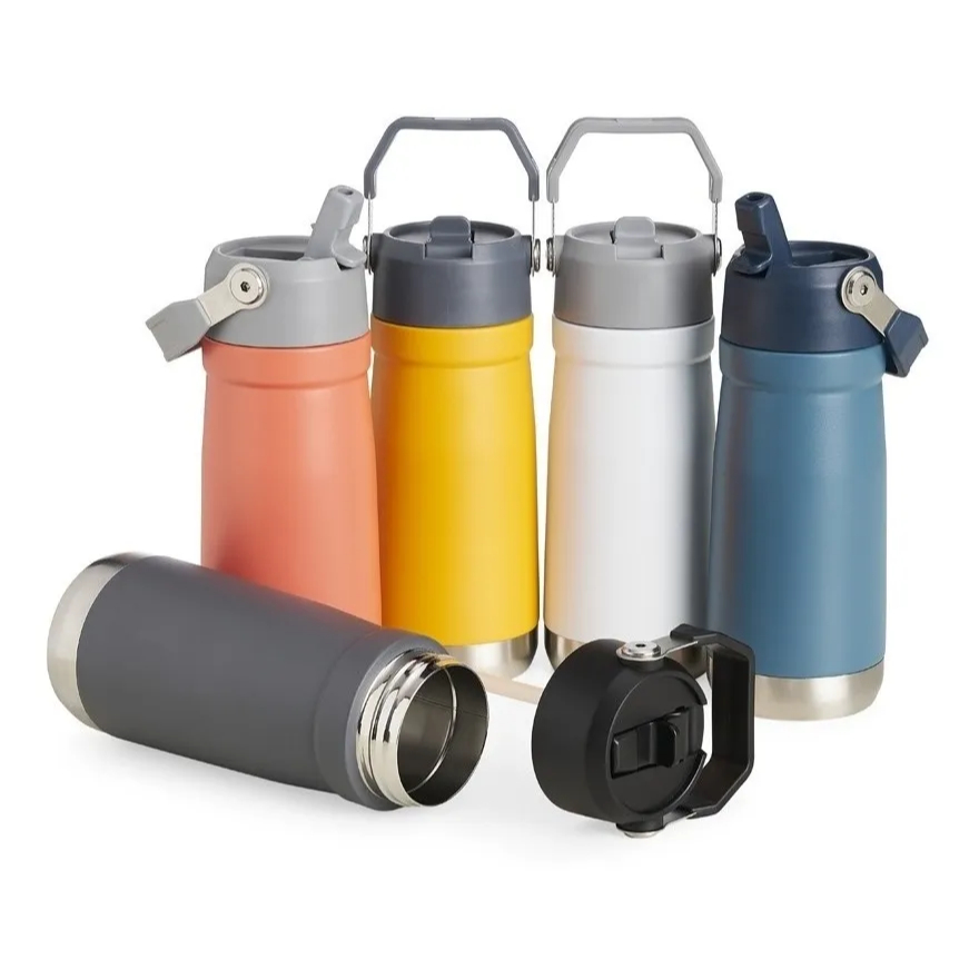 Copo Térmico 500ML Inox Gelo Gelada Quente Bebida Temperatura Antivazamento