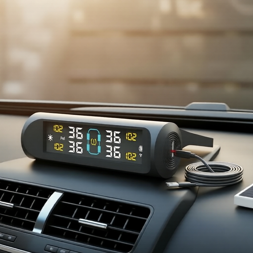 Phonepace Monitor de Pressão dos Pneus de Carro com 4 Sensores e Alarme TPMS Externo