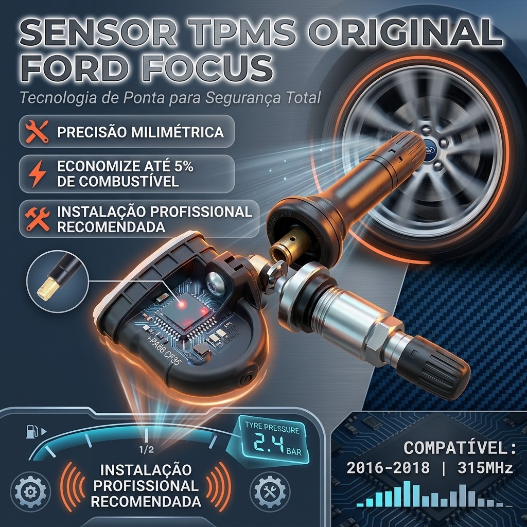 Sensor Pressão Pneu Tpms Ford Focus 2016-2018 EB3T-1A180-BB 315mhz Original Reposição