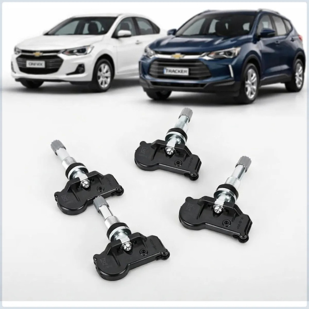 Kit 4 Sensores TPMS Pressão Pneus Chevrolet Onix Plus Premier Tracker 26689967