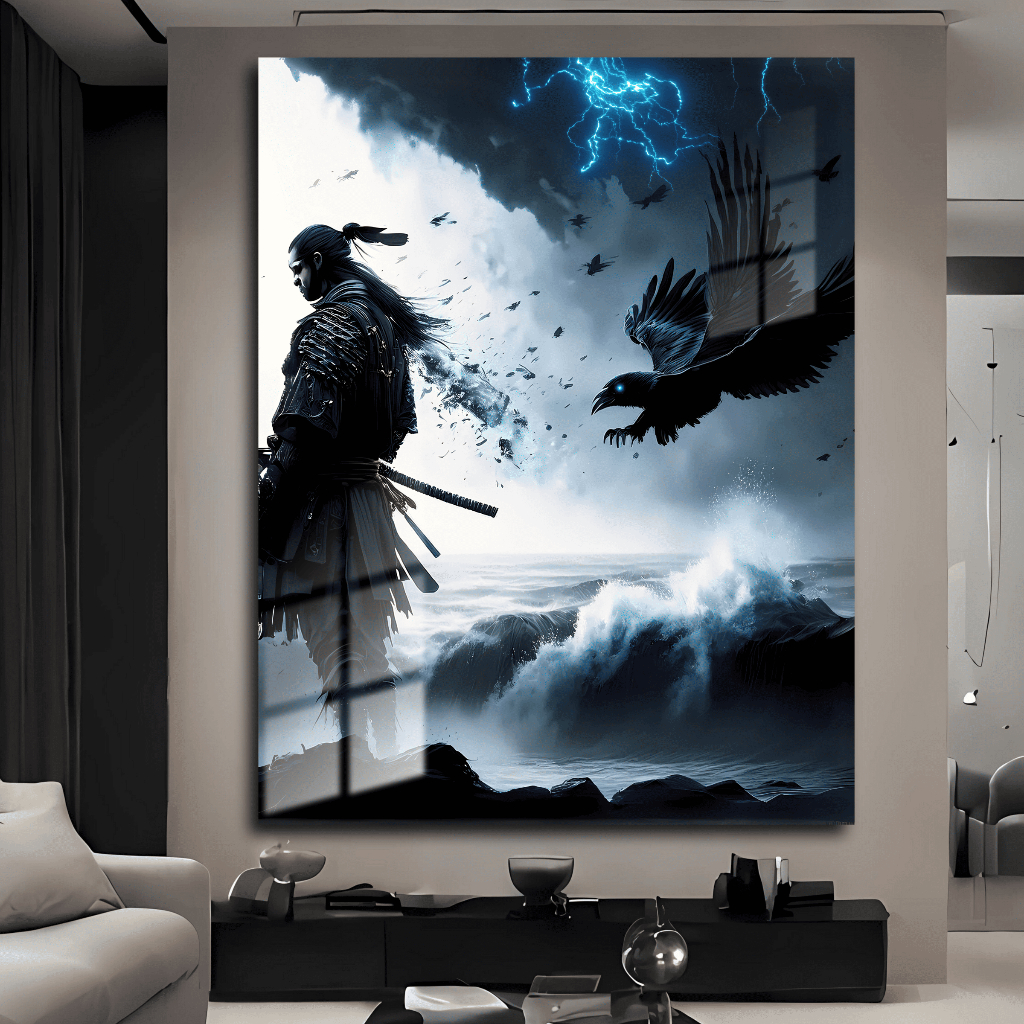 Quadro Decorativo Grande Samurai Oriental Moderno Japonês Sala Quarto