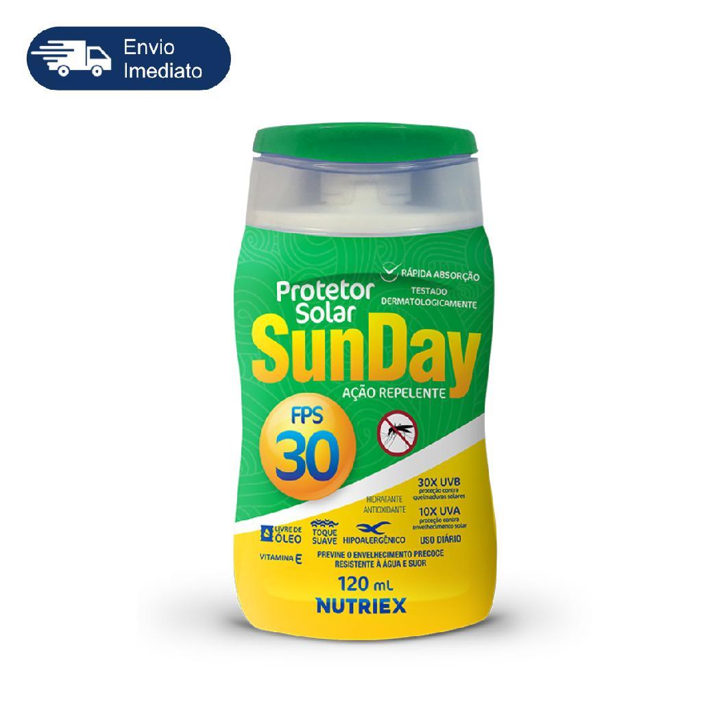 Protetor Solar Com Repelente Fps 30 Sunday 120g Pratico Toque Seco Anti Mosquito