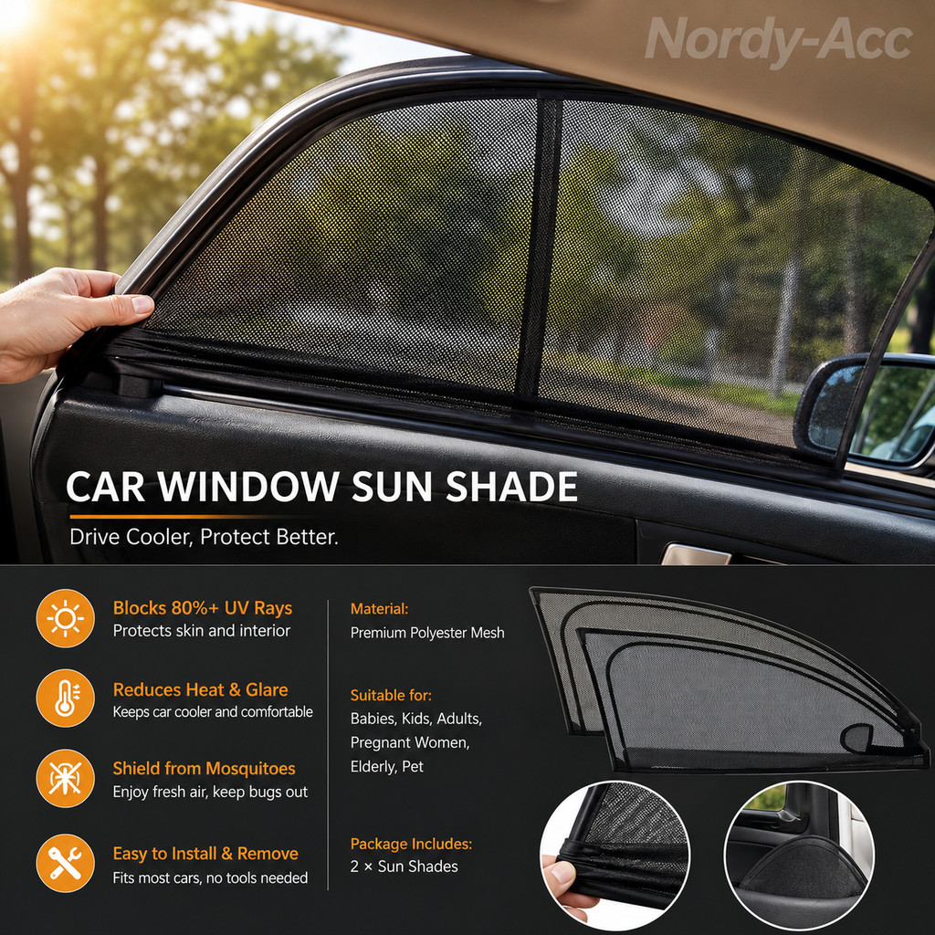 AUTO SUNSHADE NET Cortinas Universais Para Janelas Laterais Do Carro Malha UV Proteger Anti Mosquito Proteção De Privaci