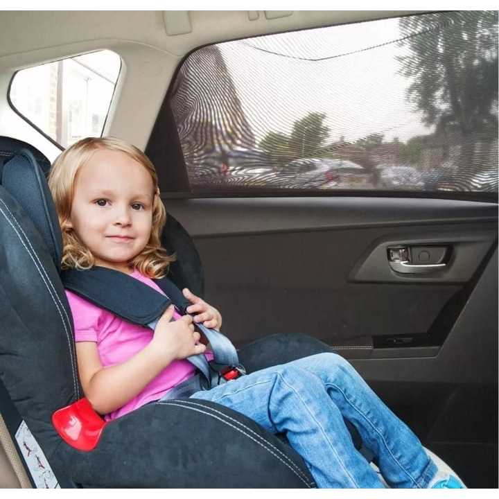 02 Capa Cortina Premium Vidro Carro Proteção Solar Anti Vento, UV e Mosquito Crianças Janela Carro *Tapa Vento