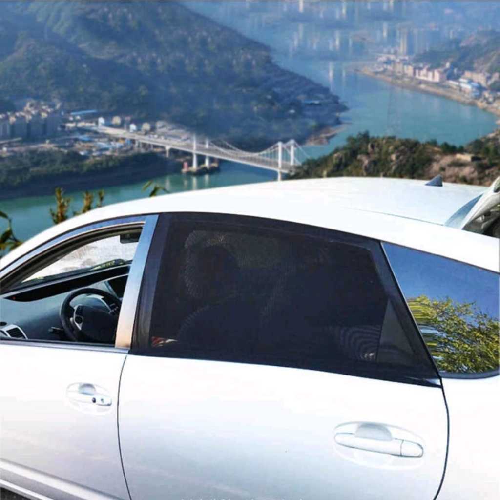 02 Capa PREMIUM Cortina Proteção Solar Anti Vento Mosquito UV Crianças Pet Janela Carro.