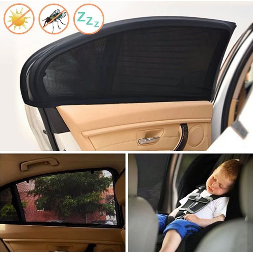 01 Capa Cortina Proteção Solar Anti Vento, UV e Mosquito Crianças e Pet Janela Carro  Tapa Vento