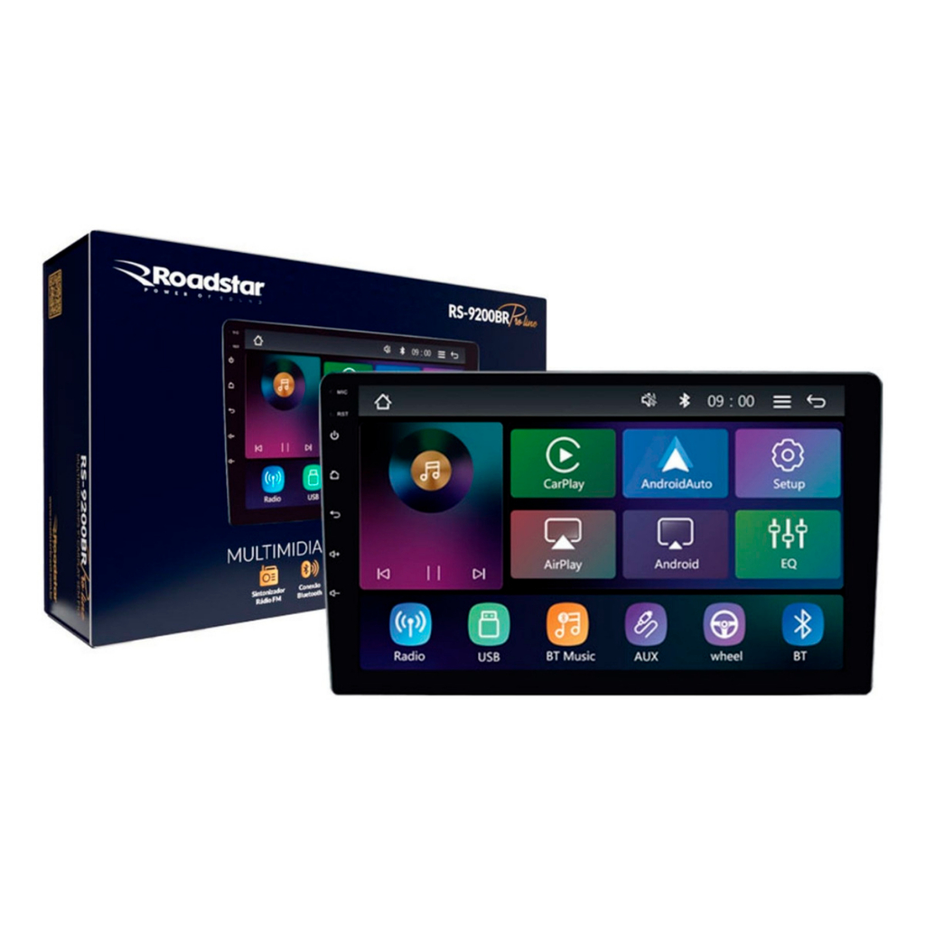 Multimídia Android Carplay Sem Fio Pro Line Tela QLED de 9