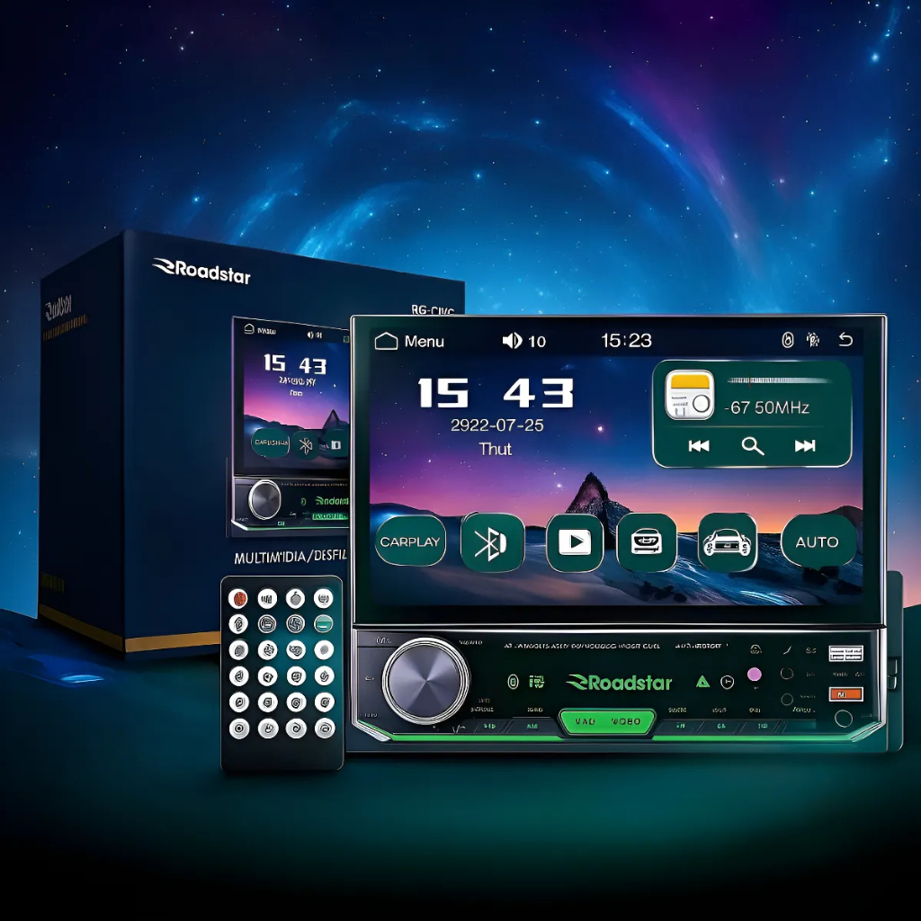 Multimídia 1 Din 7 Pro Line Rs-7100br Mp5 Carplay Tela Fixa