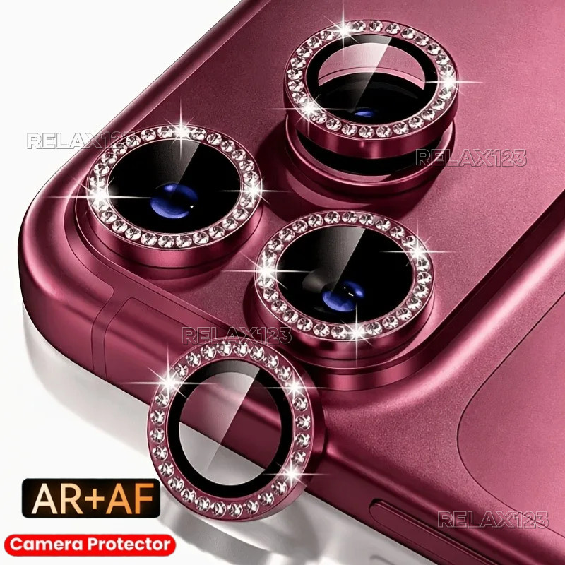 Para iPhone 18 Pro Max 5G HD Glitter Diamond Metal Ring Protetor De Lente De Vidro De Câmera 18 Air iPhone18 iPhone18Pro