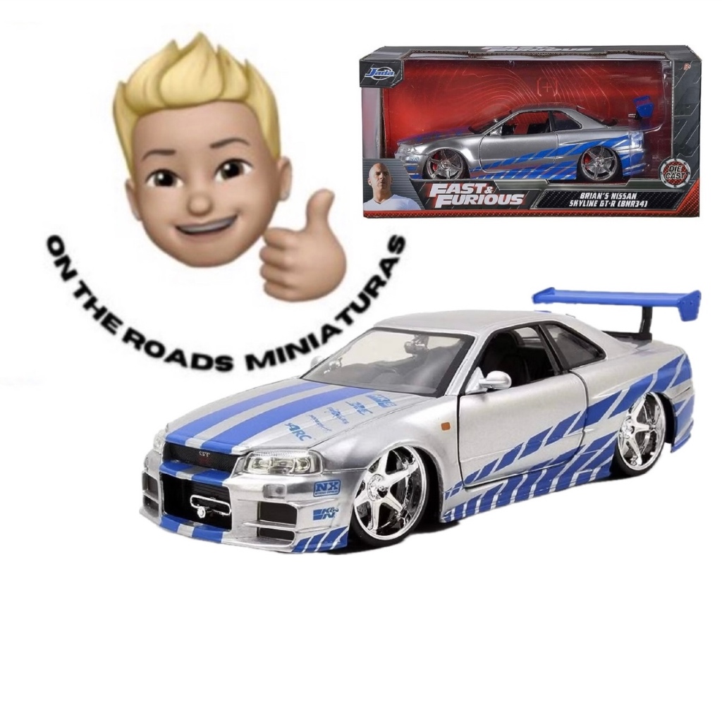 Miniatura Nissan Skyline GT-R Velozes e Furiosos 2002 1/24 Jada Toys