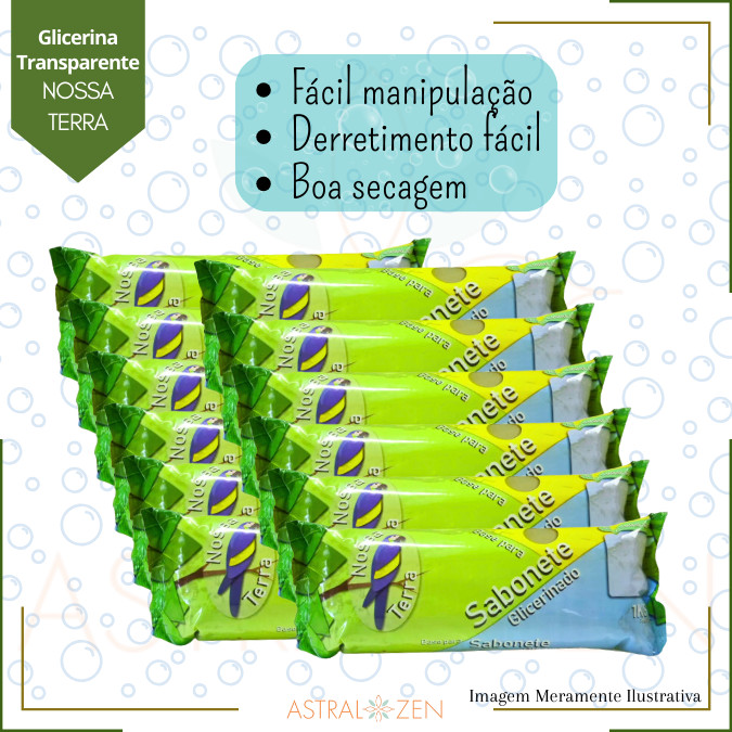 Base Glicerinada Para Sabonete Nossa Terra 1Kg  - 5Un branca e 5un Transparente - Anúncio Reserva