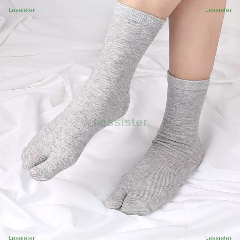 leesisters Poliéster Algodão Split Toe Sos Dois Dedos Meia Panturrilha Hálux Valgus Órtese Piso Tabi Tamancos Japoneses